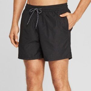 NWT Goodfellow & Co Black 6" Swim Trunks Small